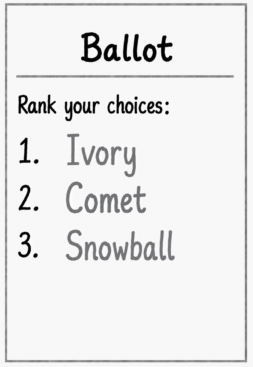 WhiteFur voters ballot