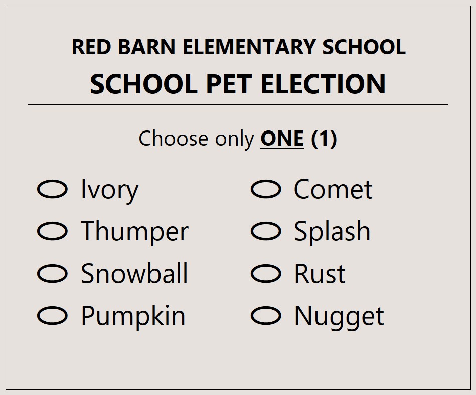 Single-choice ballot