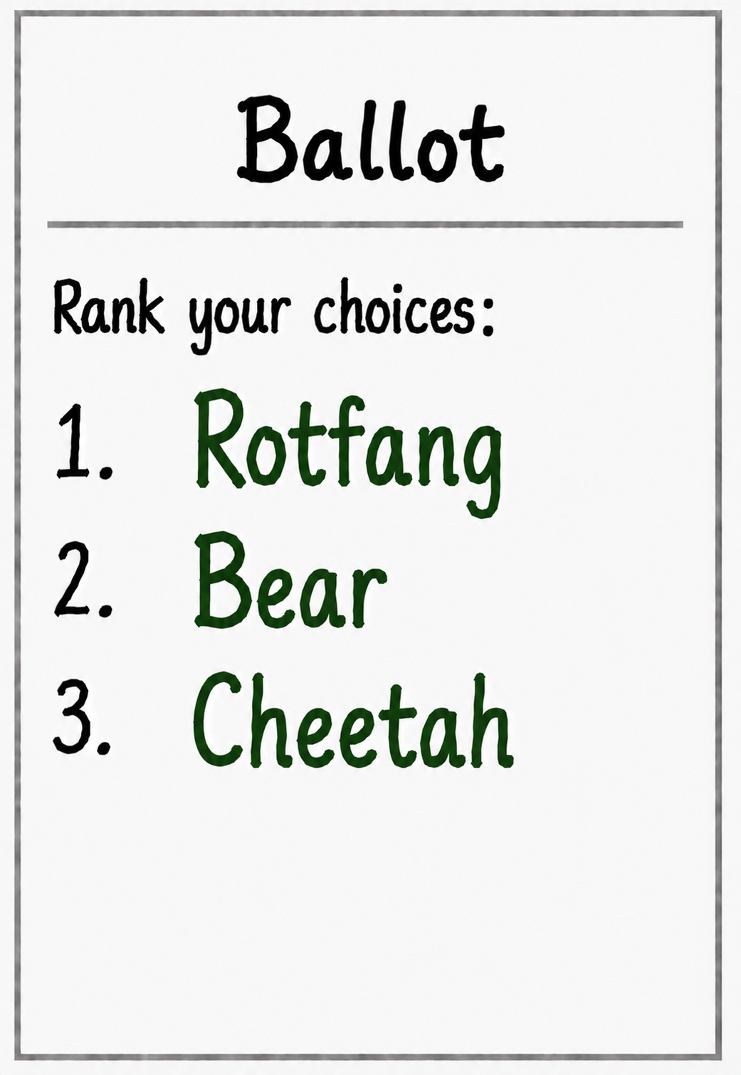 Deepwood Foresters ballot