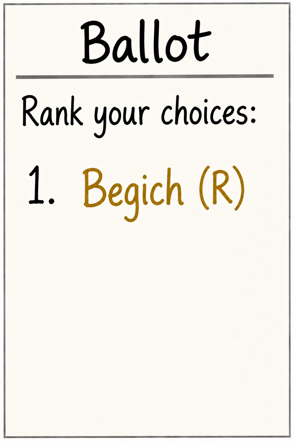Begich and other candidates ballot