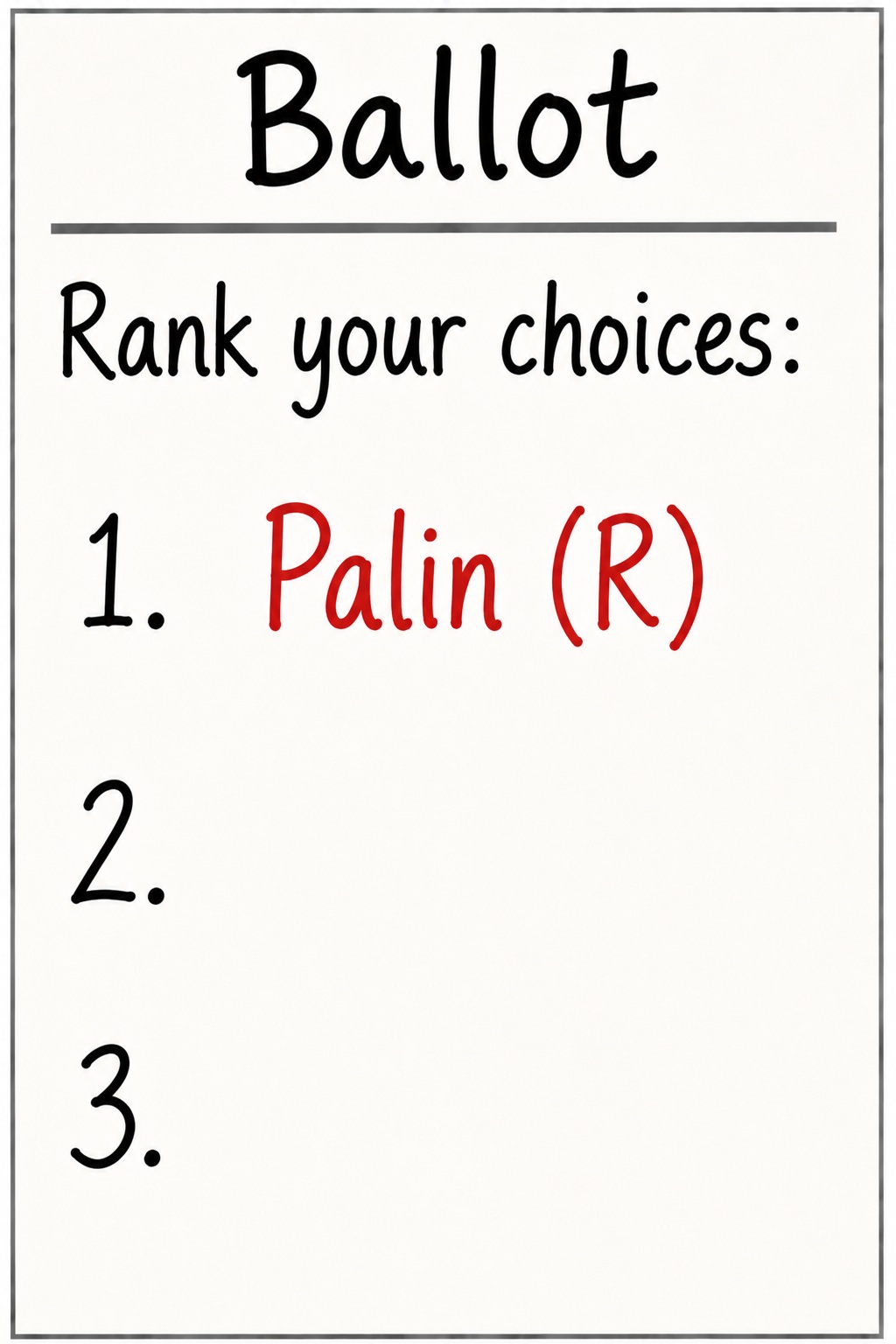 Palin and other candidates ballot